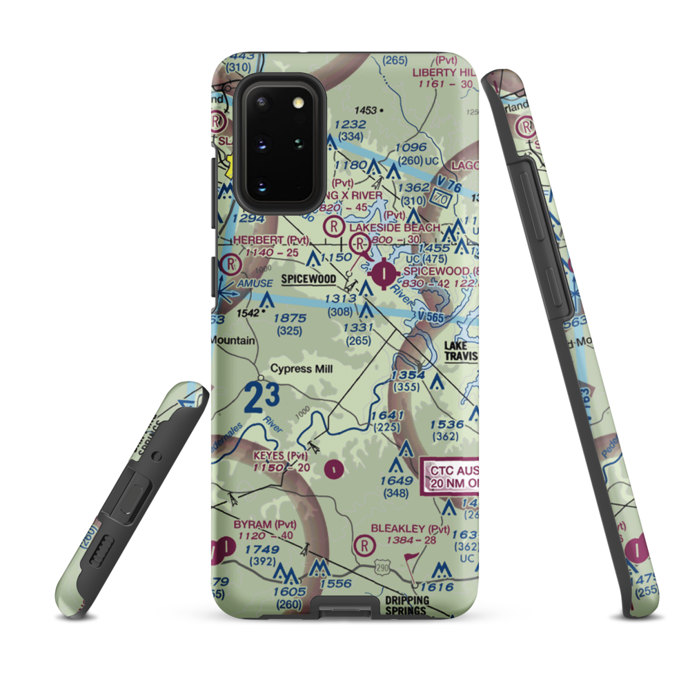 Fall Creek Air Ranch STOLport (52TS) VFR Sectional Samsung Phone Case Samsung Galaxy S20 Plus model shown
