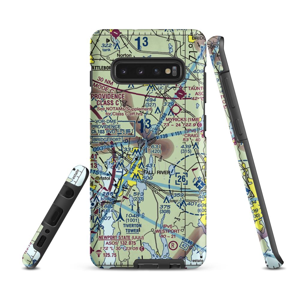 Fall River Airport (FLR) VFR Sectional Samsung Phone Case Samsung Galaxy S10 Plus model shown