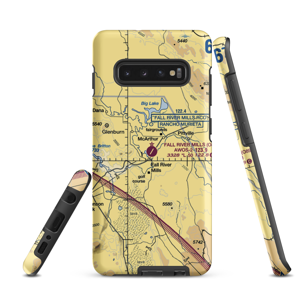 Fall River Mills Airport (O89) VFR Sectional Samsung Phone Case Samsung Galaxy S10 Plus model shown