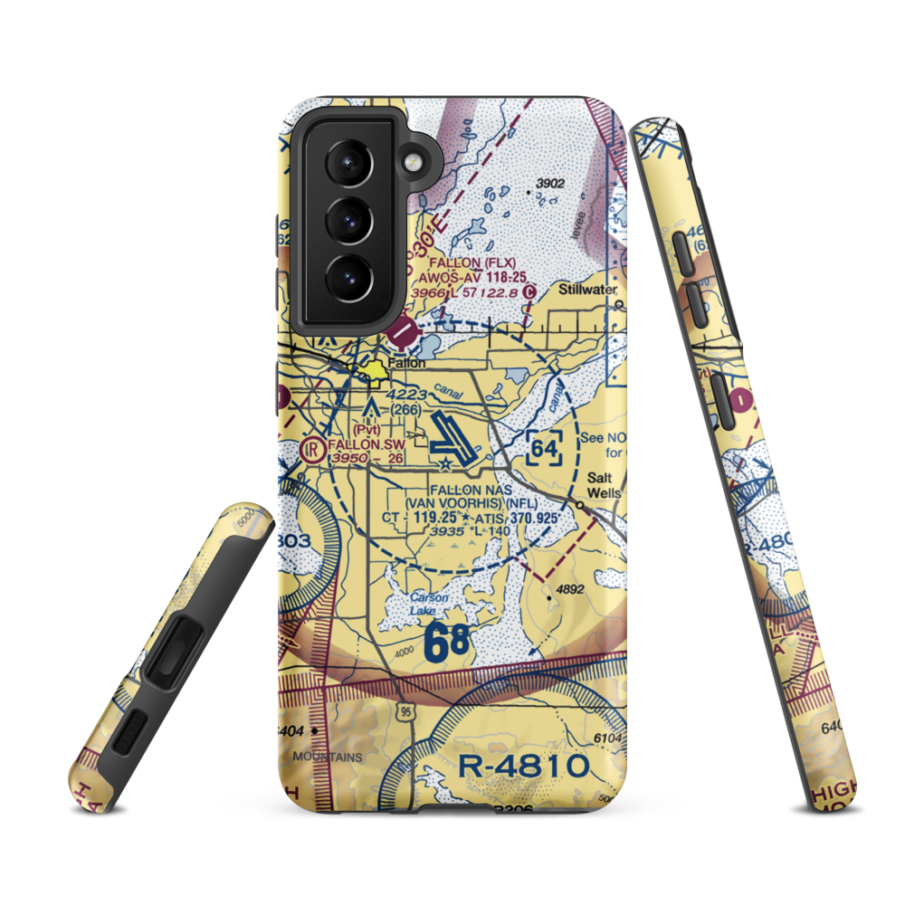 Fallon Naval Air Station (NFL) VFR Sectional Samsung Phone Case Samsung Galaxy S21 FE model shown