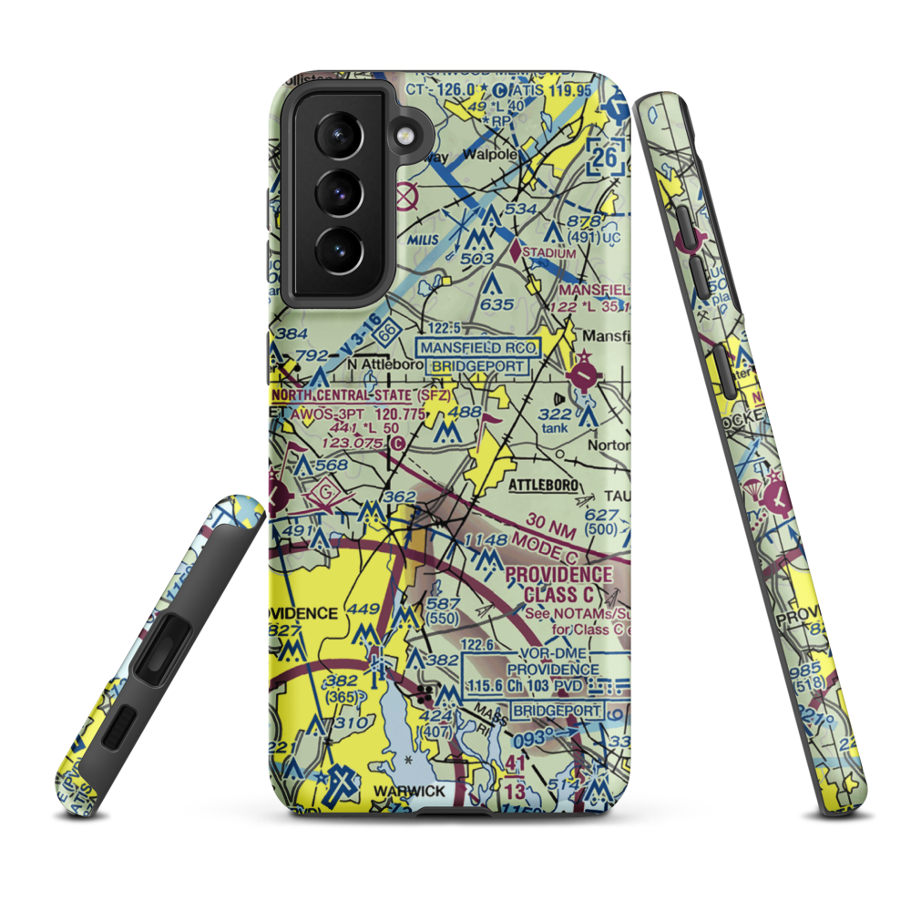 Falls Pond Seaplane Base (2MA7) VFR Sectional Samsung Phone Case Samsung Galaxy S21 Plus model shown