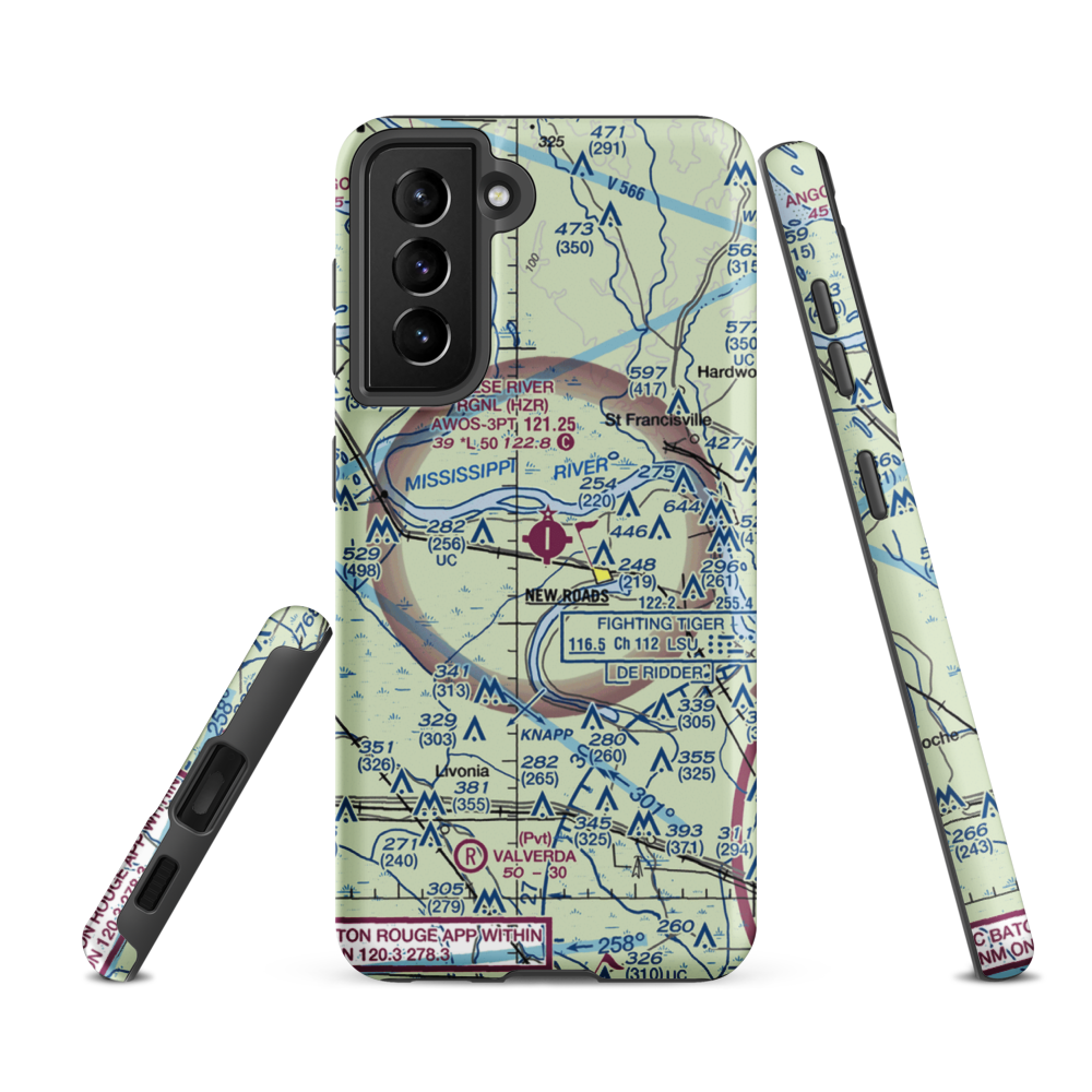 False River Regional Airport (HZR) VFR Sectional Samsung Phone Case Samsung Galaxy S21 FE model shown