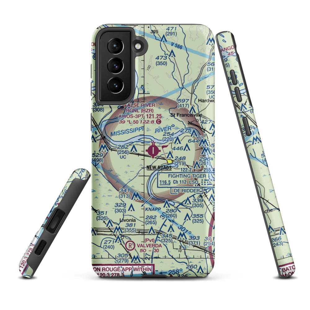 False River Regional Airport (HZR) VFR Sectional Samsung Phone Case Samsung Galaxy S21 Plus model shown