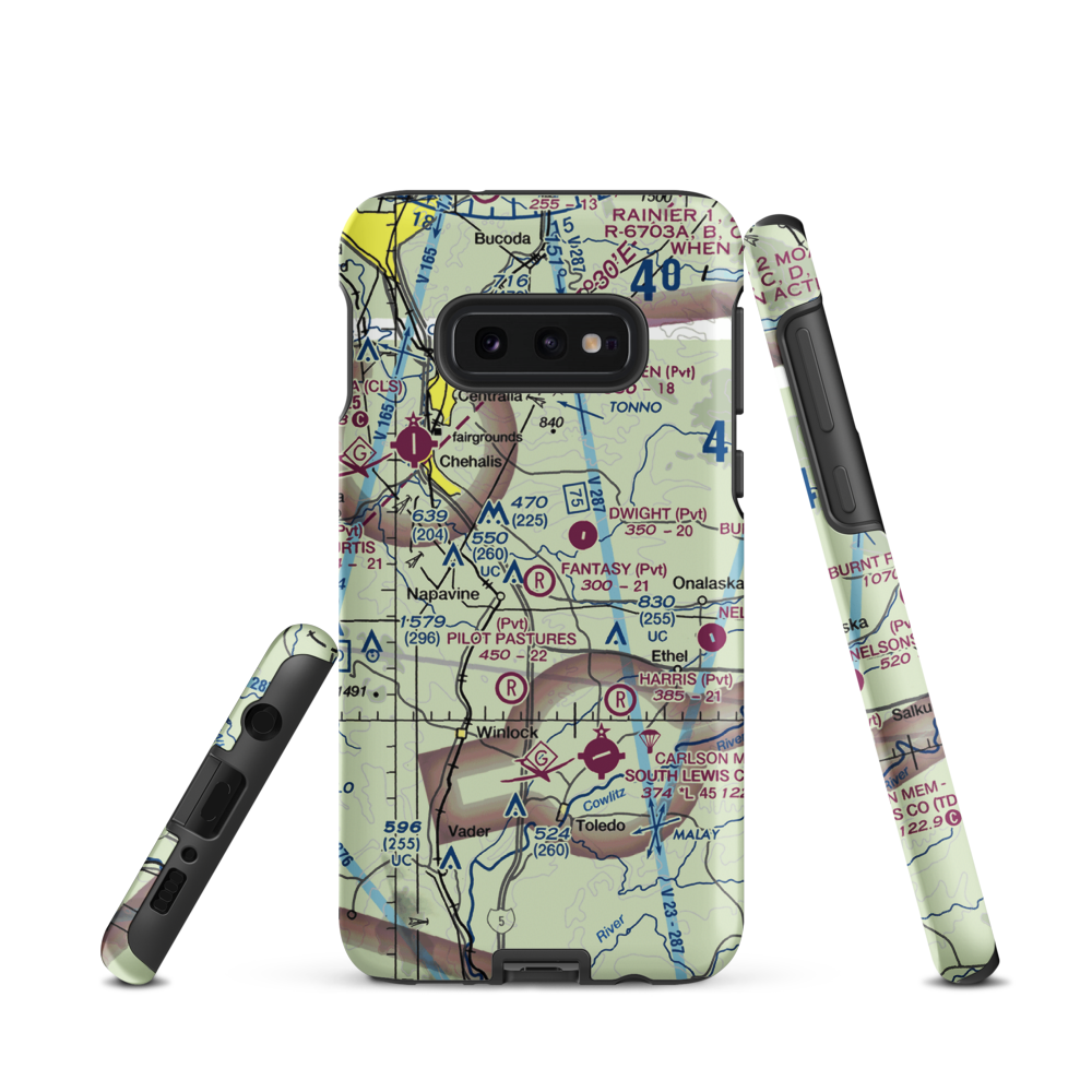 Fantasy Field Airstrip (FA99) VFR Sectional Samsung Phone Case Samsung Galaxy S10e model shown