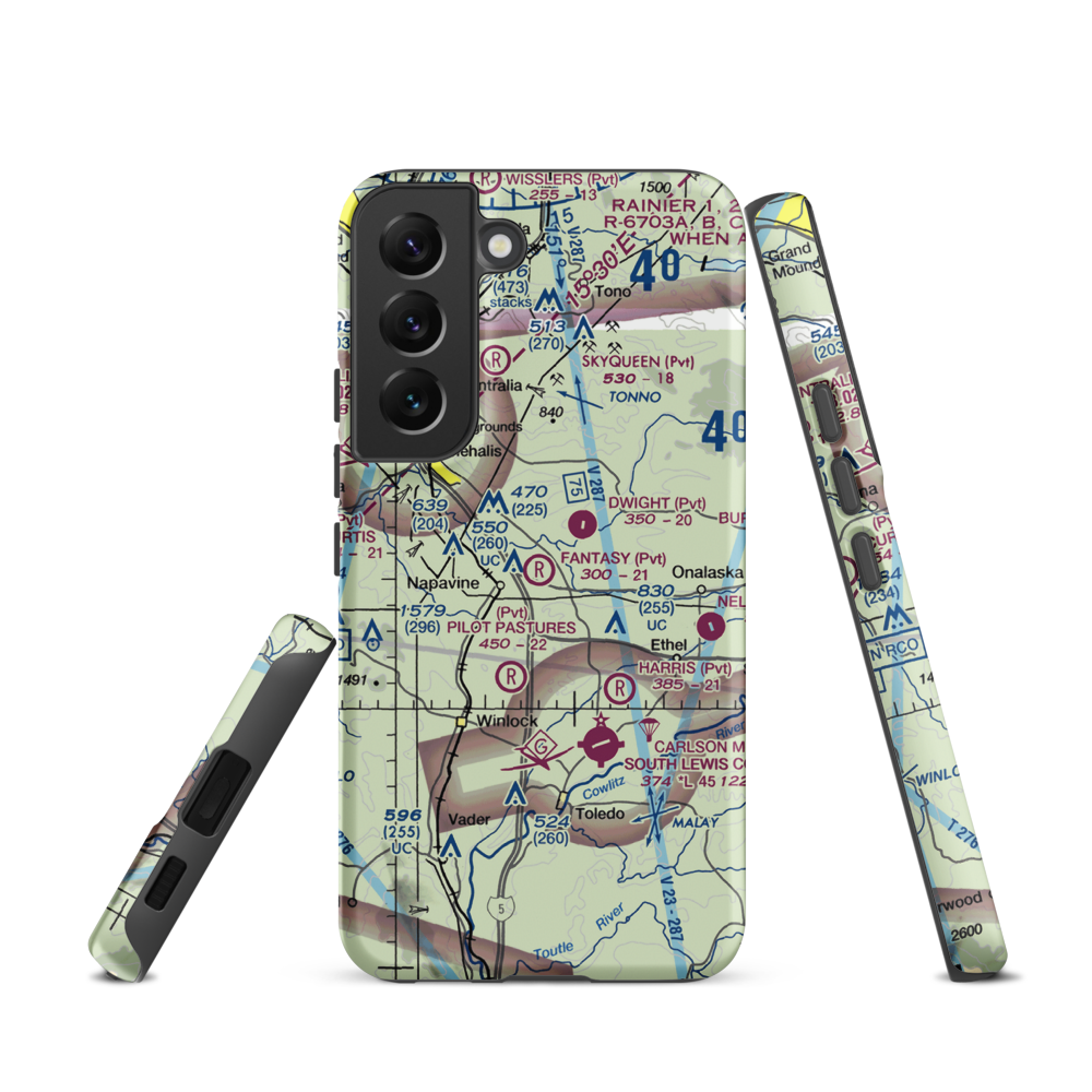 Fantasy Field Airstrip (FA99) VFR Sectional Samsung Phone Case Samsung Galaxy S22 model shown
