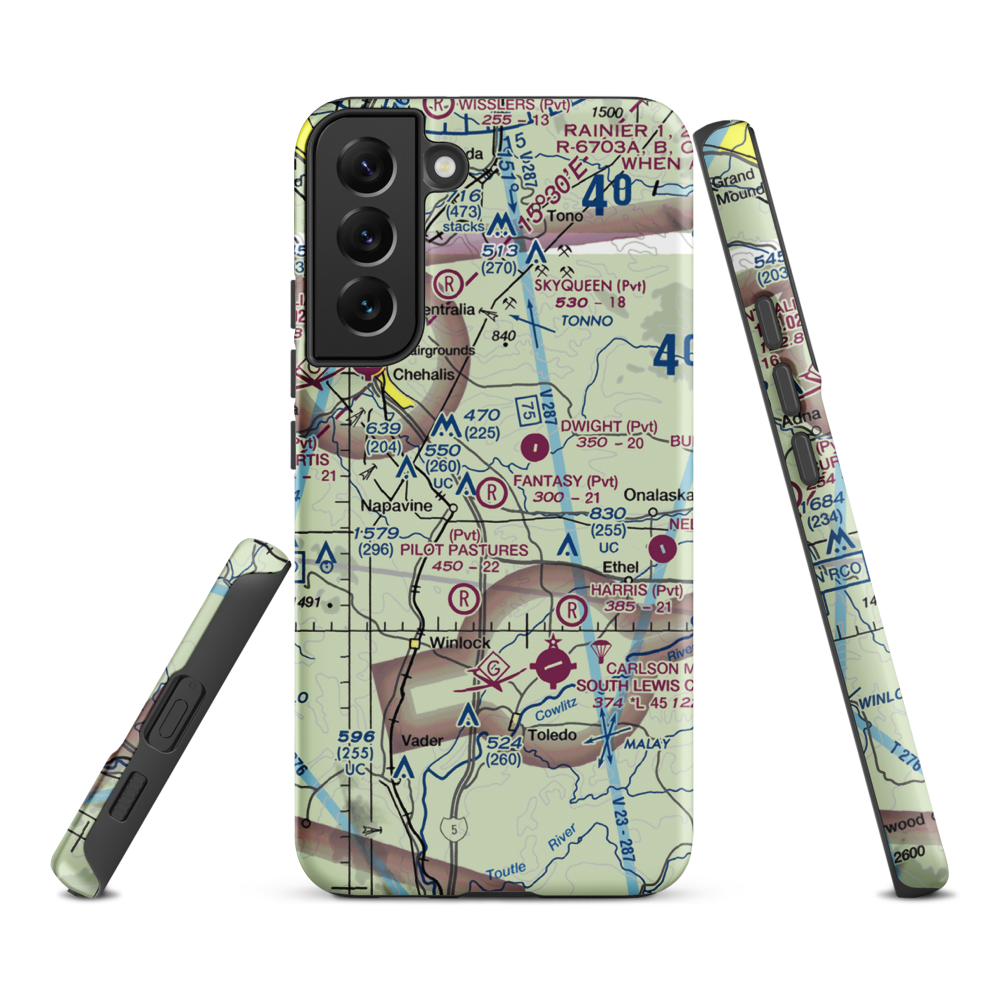 Fantasy Field Airstrip (FA99) VFR Sectional Samsung Phone Case Samsung Galaxy S22 Plus model shown