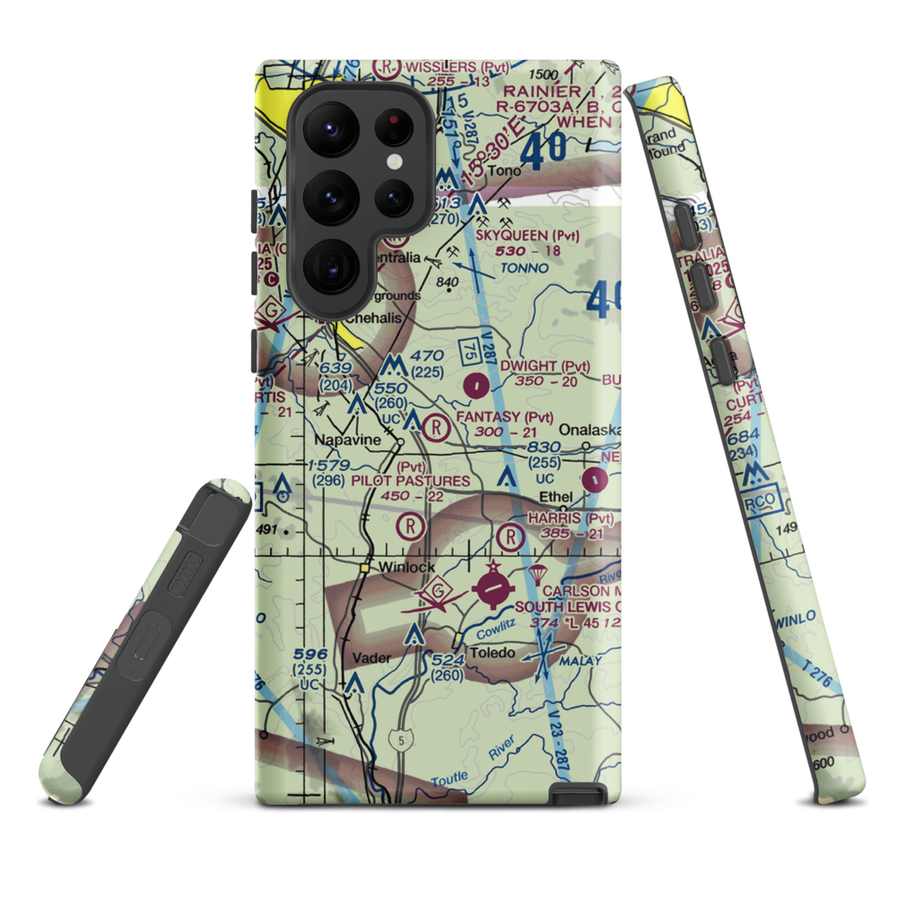 Fantasy Field Airstrip (FA99) VFR Sectional Samsung Phone Case Samsung Galaxy S22 Ultra model shown