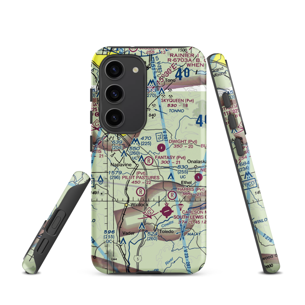 Fantasy Field Airstrip (FA99) VFR Sectional Samsung Phone Case Samsung Galaxy S23 model shown