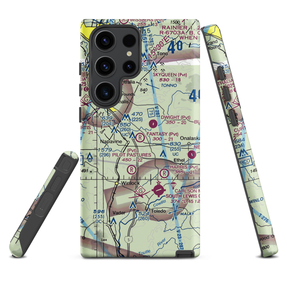 Fantasy Field Airstrip (FA99) VFR Sectional Samsung Phone Case Samsung Galaxy S23 Ultra model shown