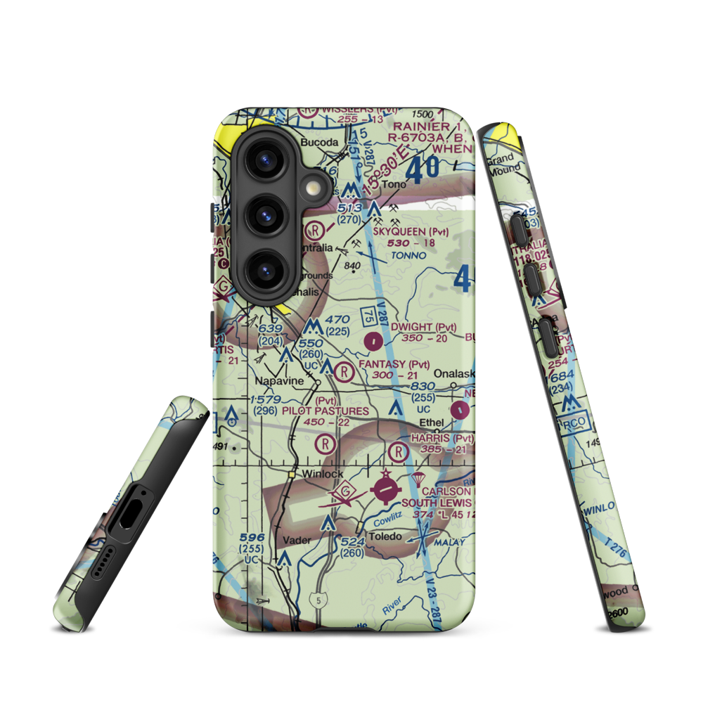 Fantasy Field Airstrip (FA99) VFR Sectional Samsung Phone Case Samsung Galaxy S24 model shown