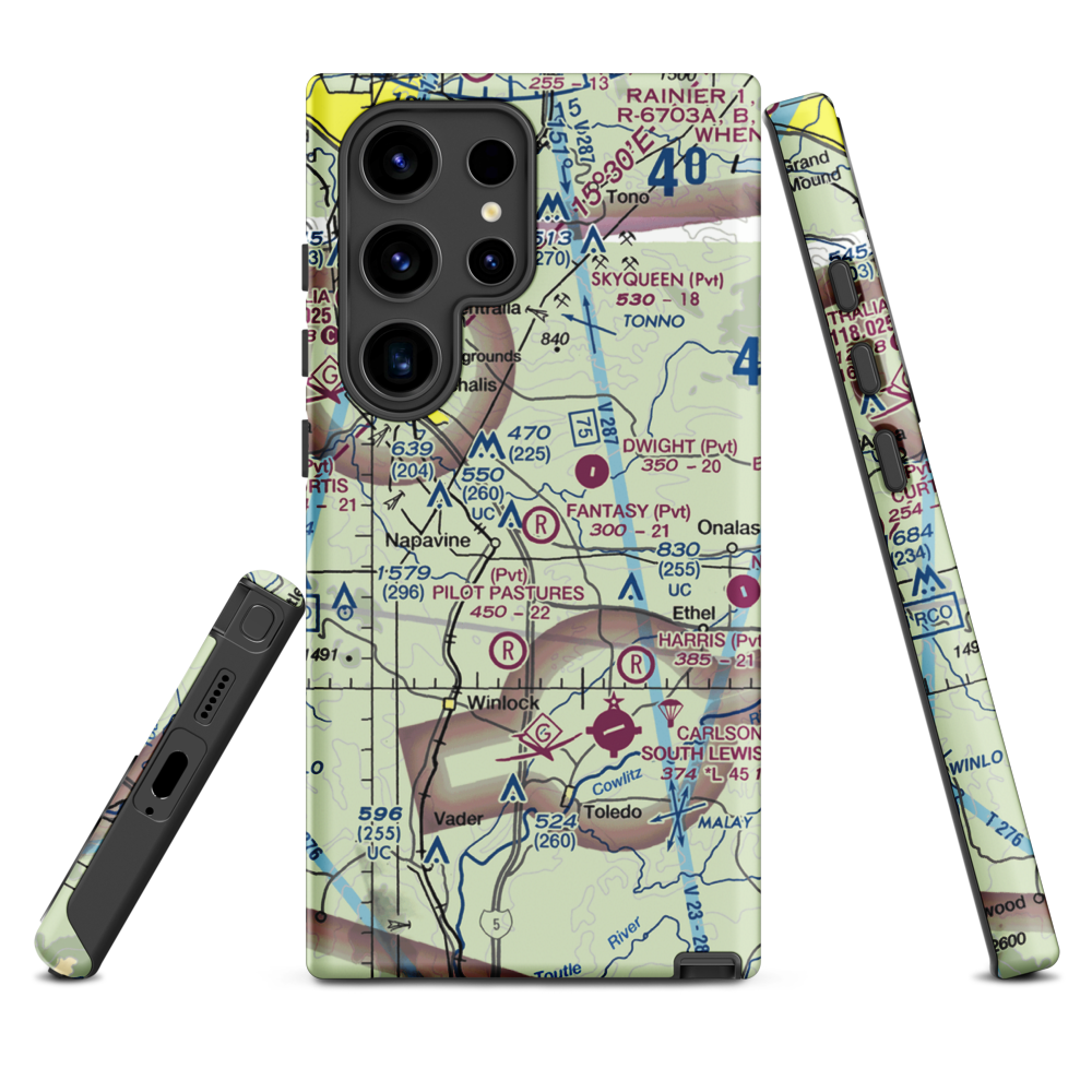 Fantasy Field Airstrip (FA99) VFR Sectional Samsung Phone Case Samsung Galaxy S24 Ultra model shown