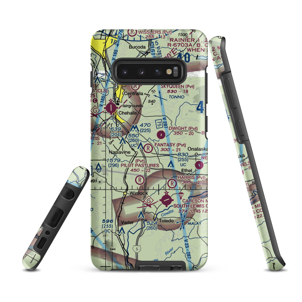 Fantasy Field Airstrip (FA99) VFR Sectional Samsung Phone Case Samsung Galaxy S10 Plus model shown