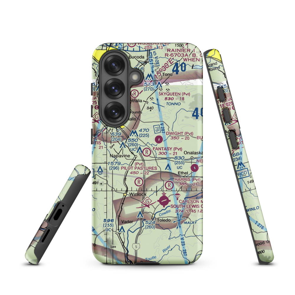 Fantasy Field Airstrip (FA99) VFR Sectional Samsung Phone Case Samsung Galaxy S25 model shown