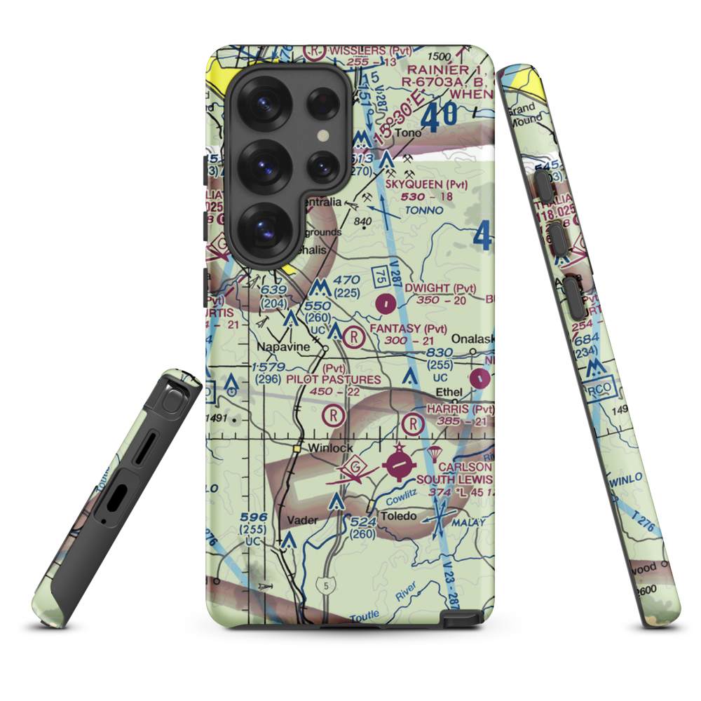Fantasy Field Airstrip (FA99) VFR Sectional Samsung Phone Case Samsung Galaxy S25 Ultra model shown