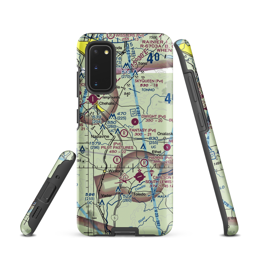 Fantasy Field Airstrip (FA99) VFR Sectional Samsung Phone Case Samsung Galaxy S20 model shown