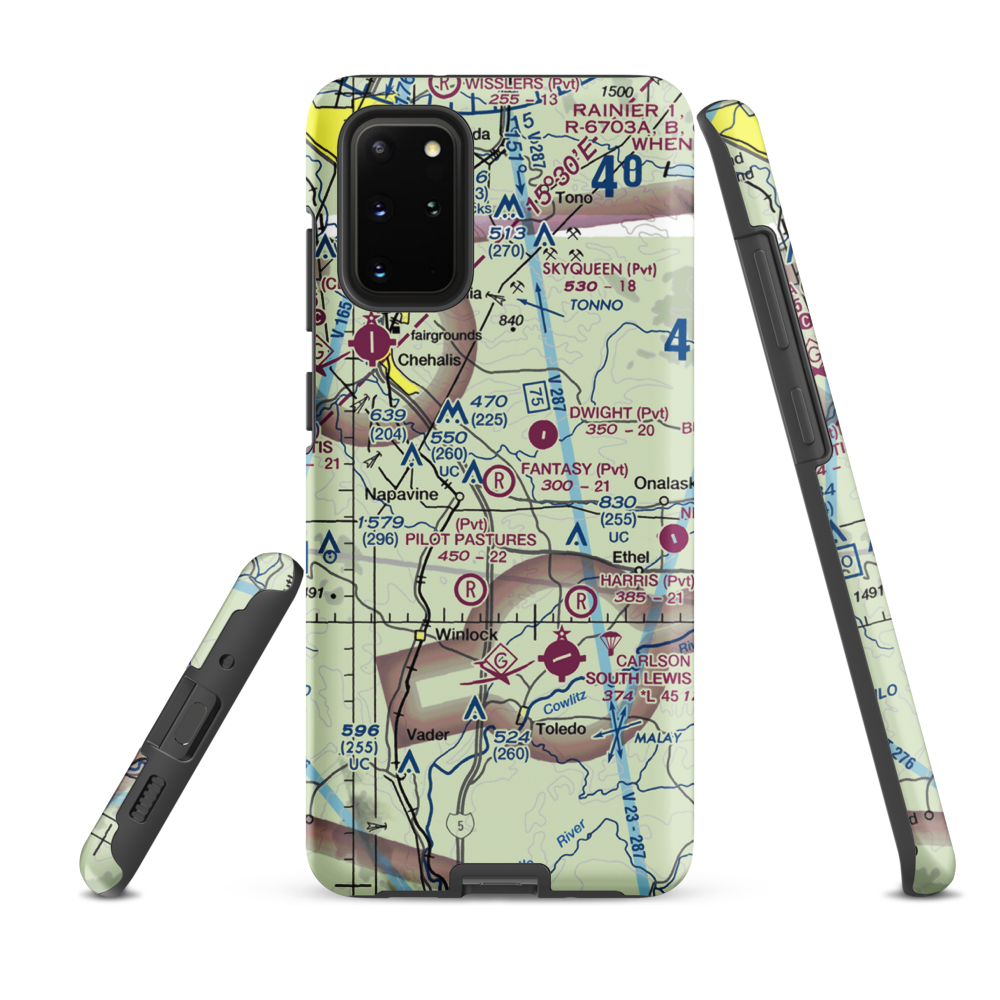 Fantasy Field Airstrip (FA99) VFR Sectional Samsung Phone Case Samsung Galaxy S20 Plus model shown