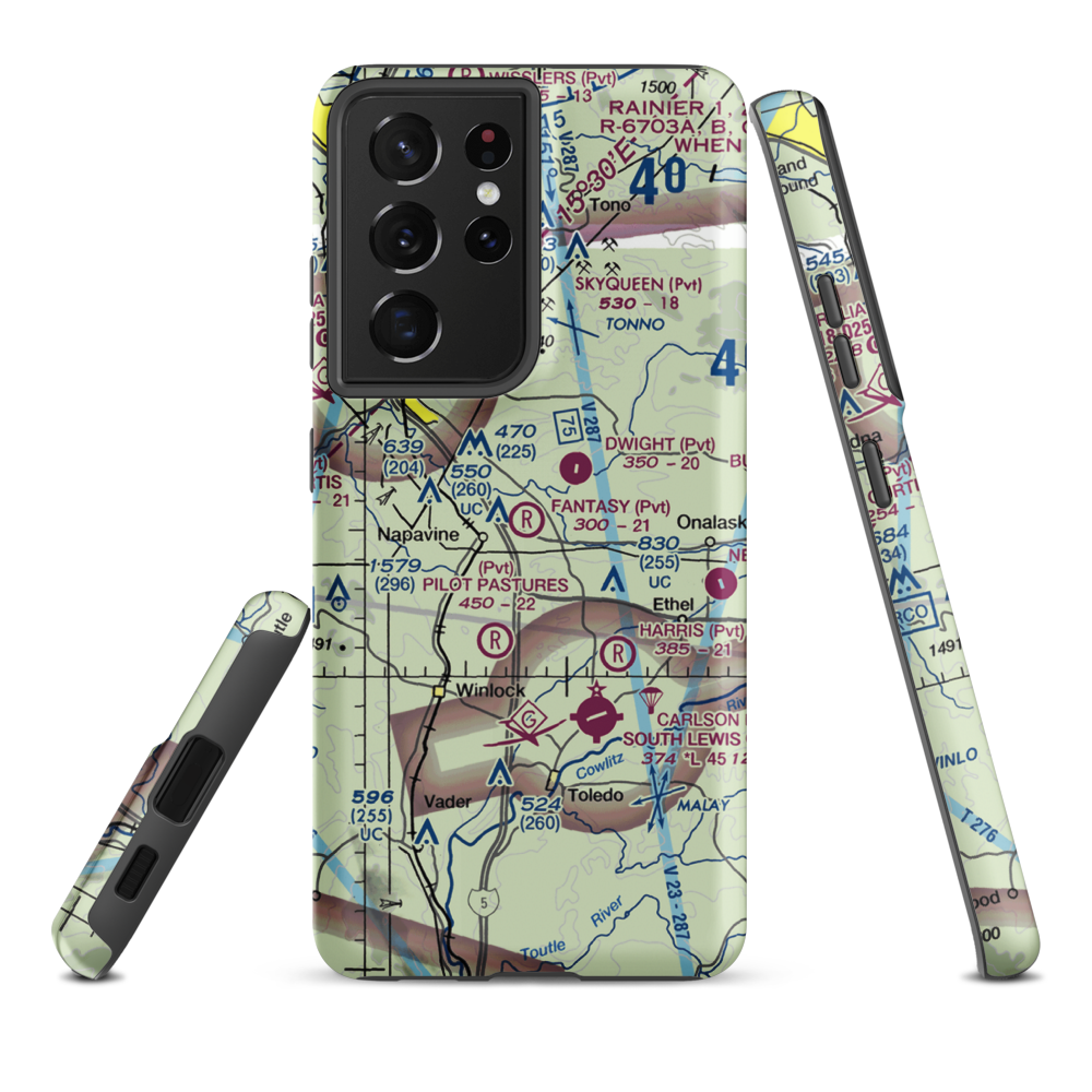 Fantasy Field Airstrip (FA99) VFR Sectional Samsung Phone Case Samsung Galaxy S21 Ultra model shown