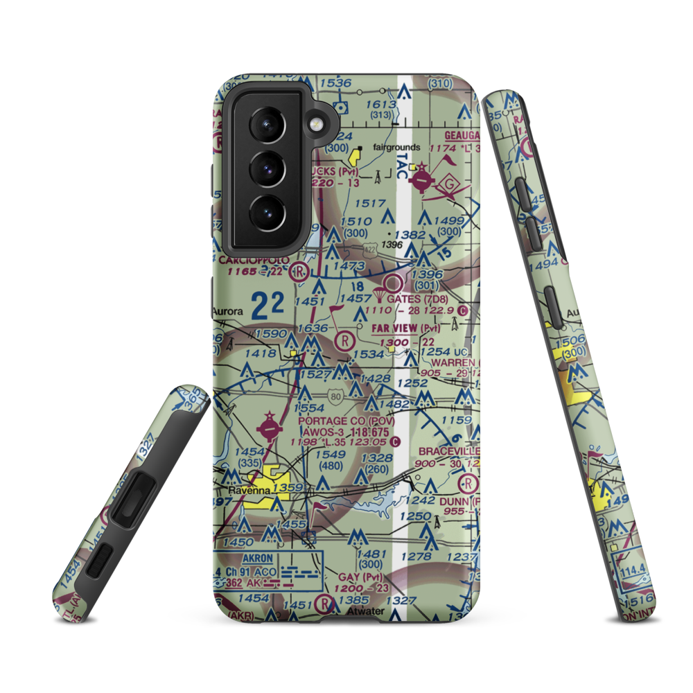 Far View Airport (OI41) VFR Sectional Samsung Phone Case Samsung Galaxy S21 FE model shown