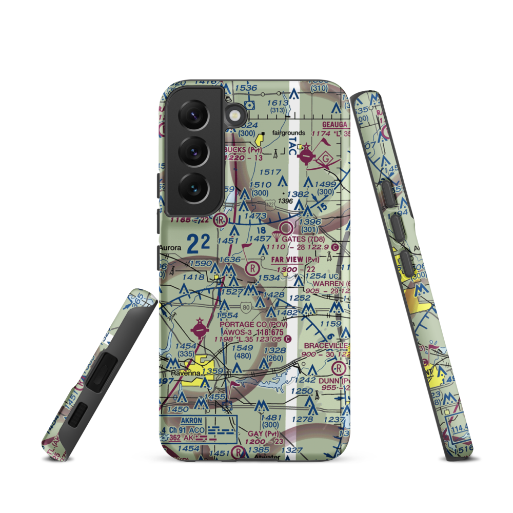 Far View Airport (OI41) VFR Sectional Samsung Phone Case Samsung Galaxy S22 model shown