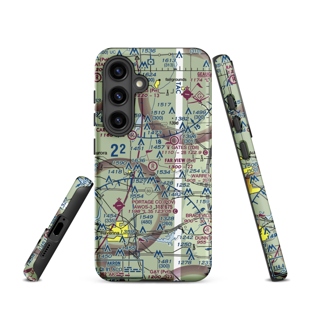 Far View Airport (OI41) VFR Sectional Samsung Phone Case Samsung Galaxy S24 model shown