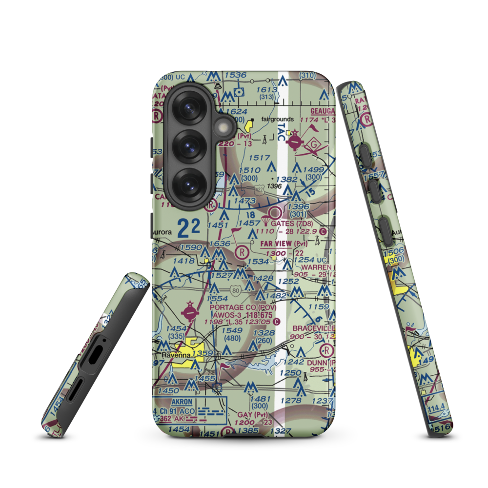 Far View Airport (OI41) VFR Sectional Samsung Phone Case Samsung Galaxy S25 model shown