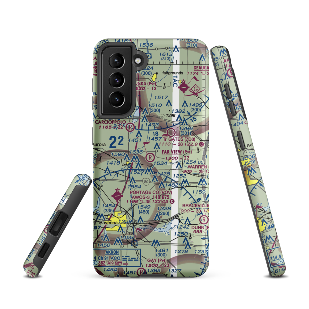 Far View Airport (OI41) VFR Sectional Samsung Phone Case Samsung Galaxy S21 model shown