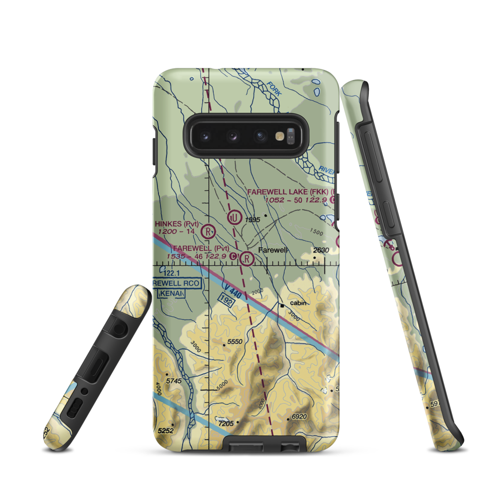 Farewell Airport (FWL) VFR Sectional Samsung Phone Case Samsung Galaxy S10 model shown
