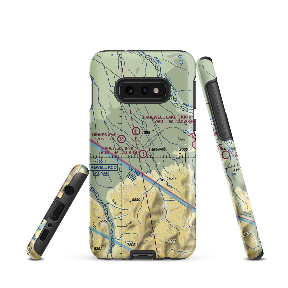 Farewell Airport (FWL) VFR Sectional Samsung Phone Case Samsung Galaxy S10 Plus model shown
