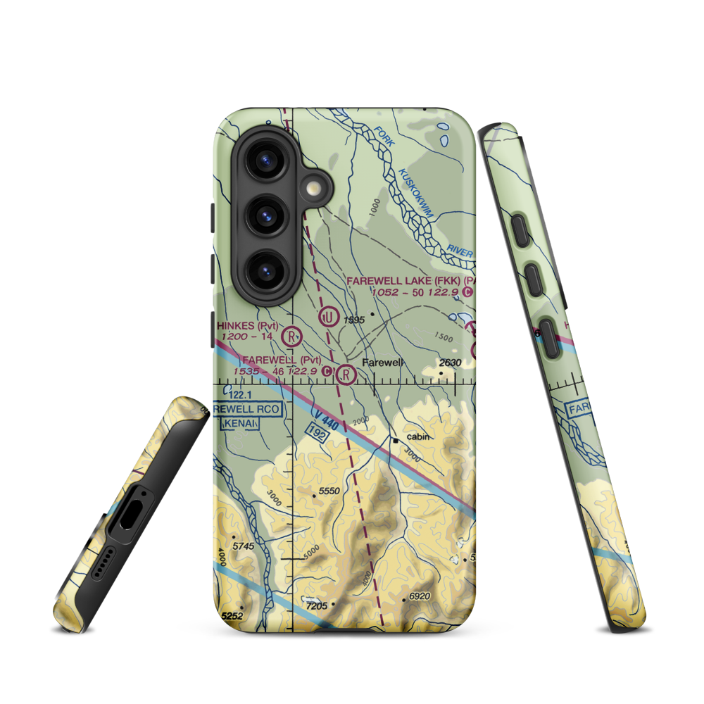 Farewell Airport (FWL) VFR Sectional Samsung Phone Case Samsung Galaxy S24 model shown