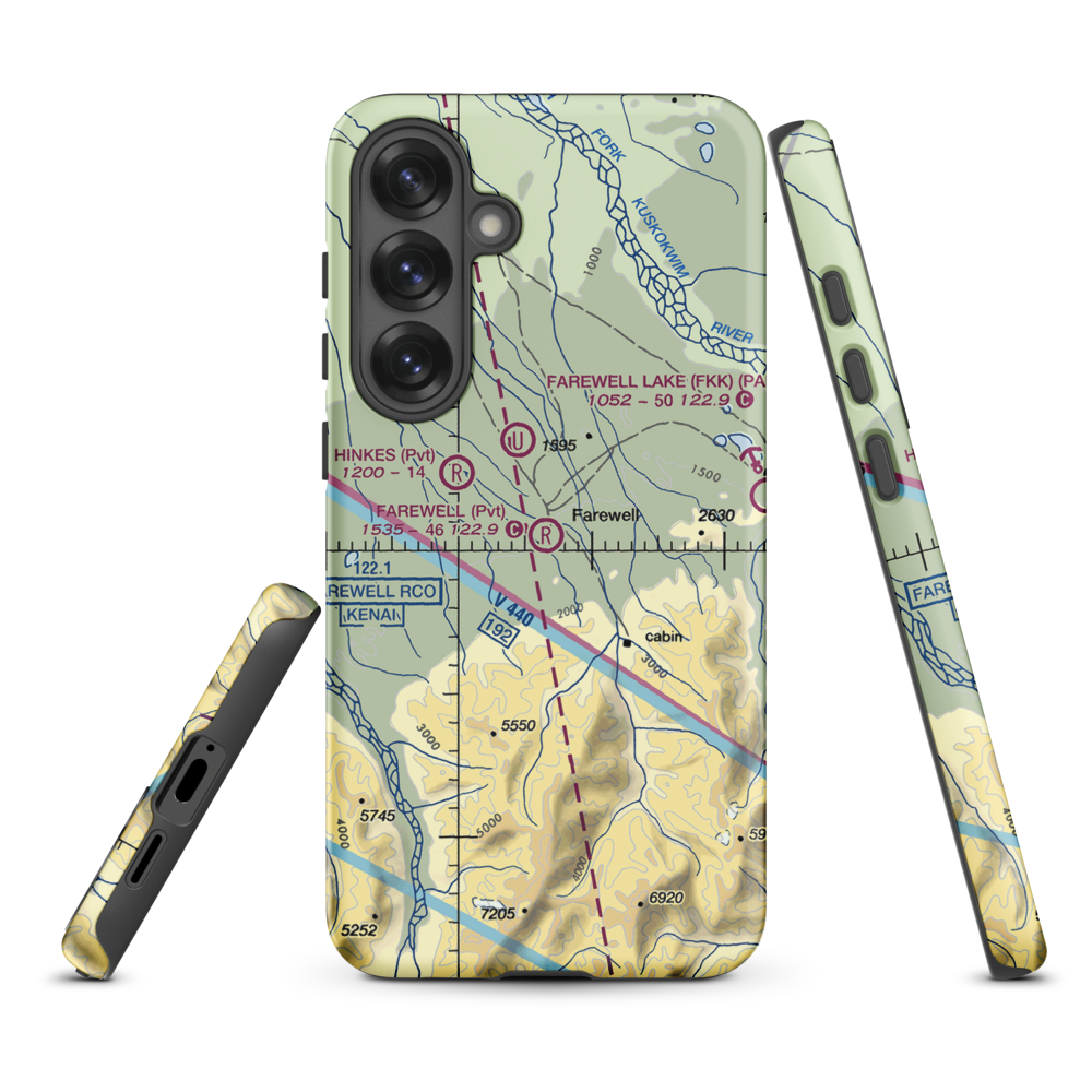 Farewell Airport (FWL) VFR Sectional Samsung Phone Case Samsung Galaxy S25 Plus model shown