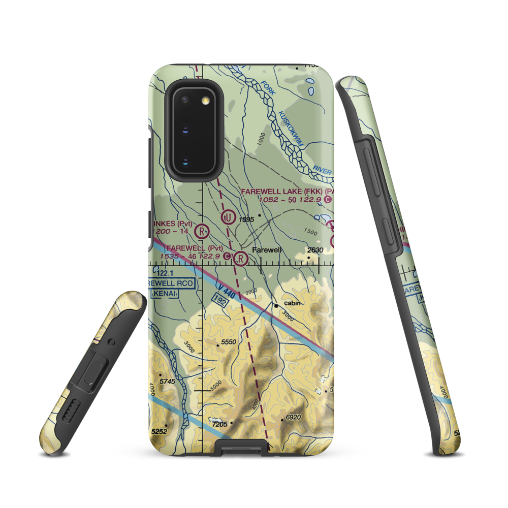 Farewell Airport (FWL) VFR Sectional Samsung Phone Case Samsung Galaxy S20 model shown