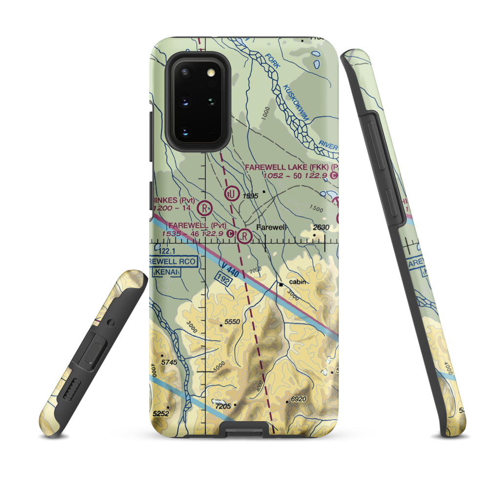 Farewell Airport (FWL) VFR Sectional Samsung Phone Case Samsung Galaxy S20 Plus model shown