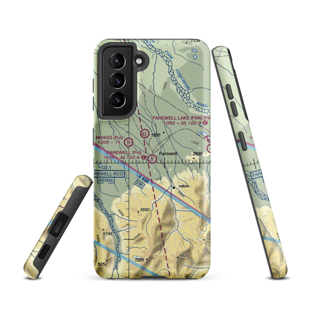 Farewell Airport (FWL) VFR Sectional Samsung Phone Case Samsung Galaxy S21 model shown