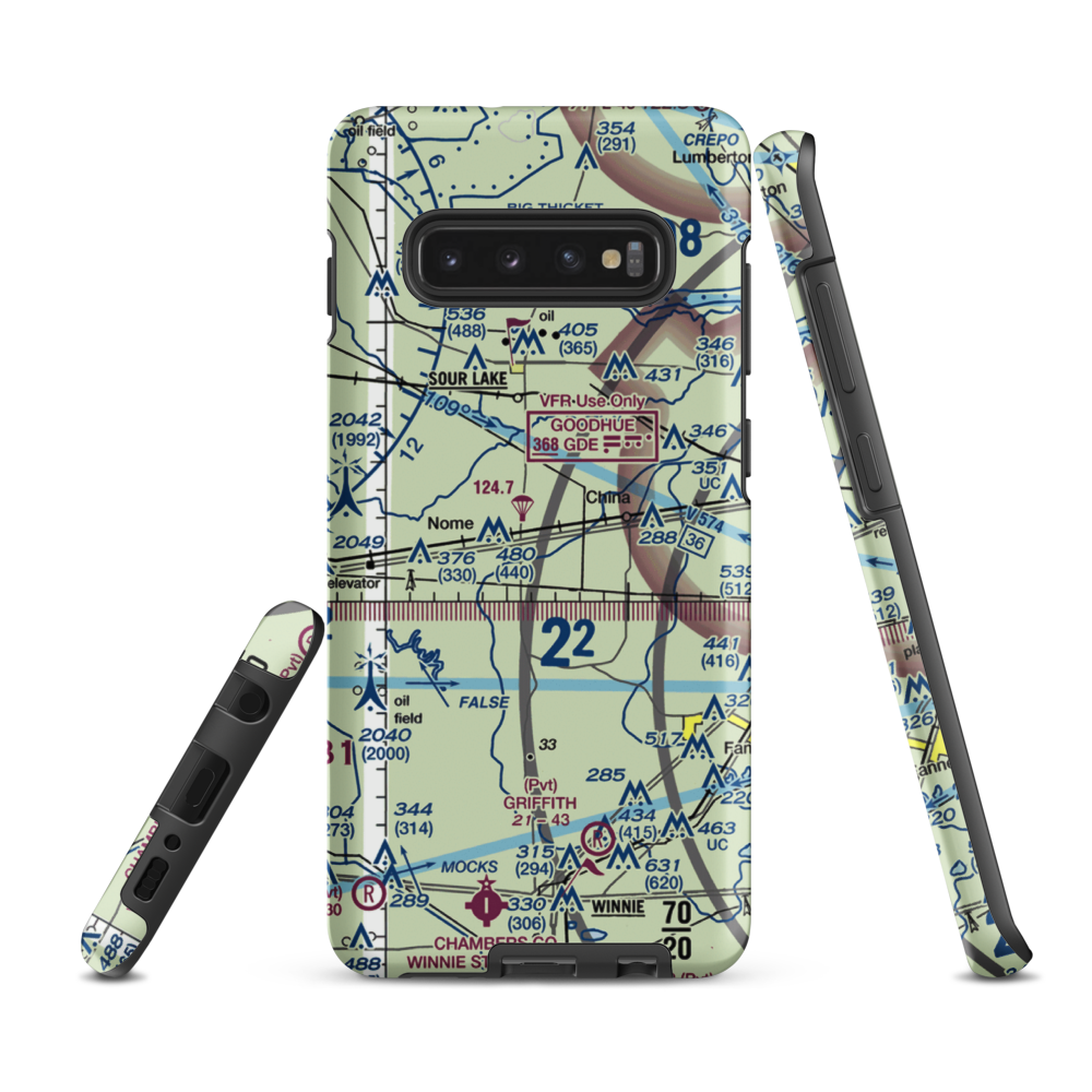 Farm Air Service Airport (XS27) VFR Sectional Samsung Phone Case Samsung Galaxy S10 Plus model shown