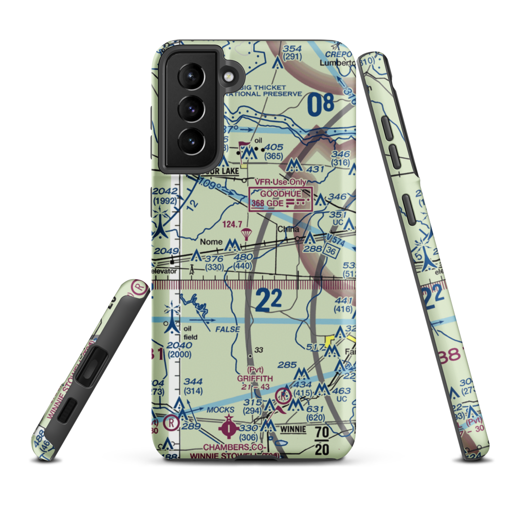 Farm Air Service Airport (XS27) VFR Sectional Samsung Phone Case Samsung Galaxy S21 Plus model shown