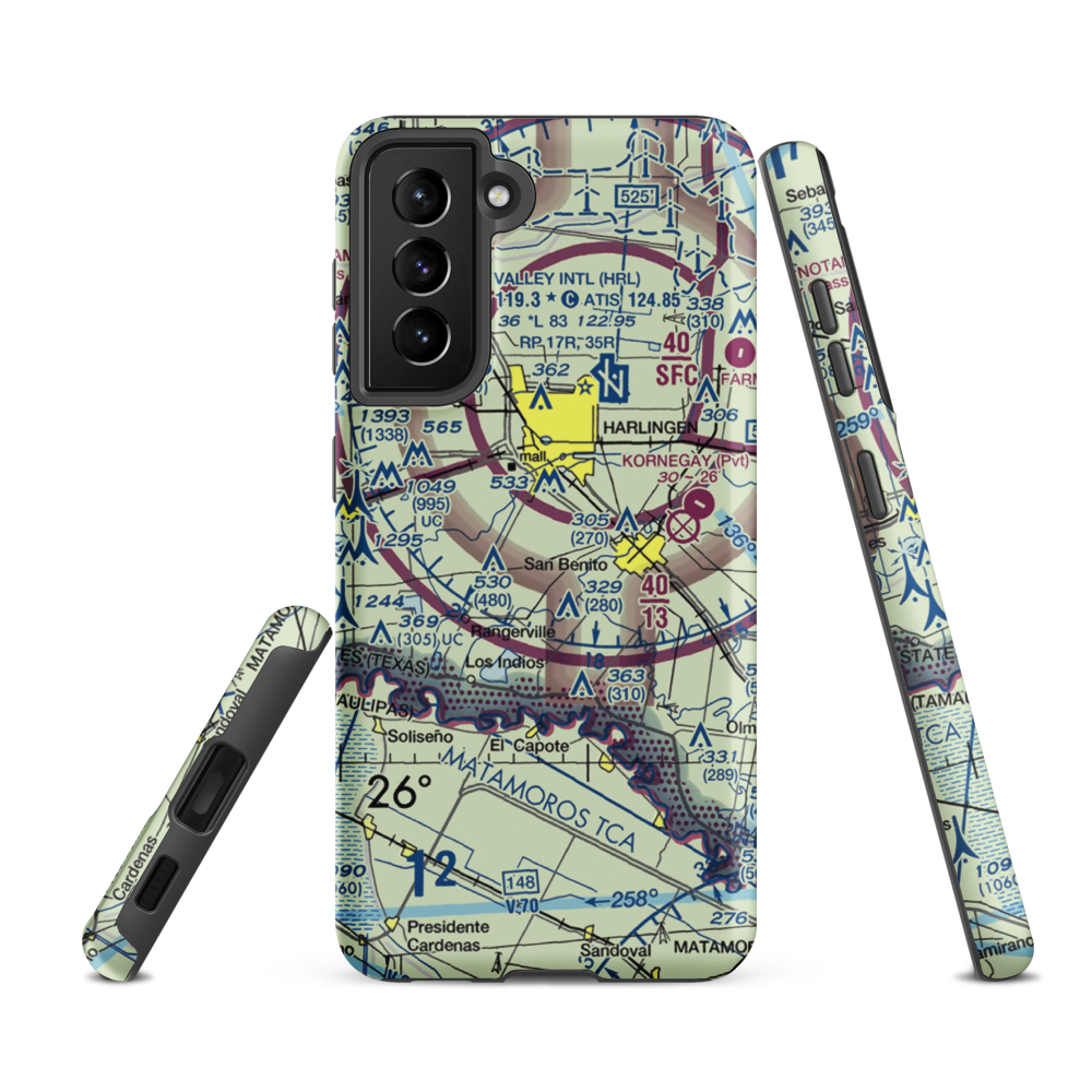 Farmer's Co-Op Airport (US-0235) VFR Sectional Samsung Phone Case Samsung Galaxy S21 FE model shown