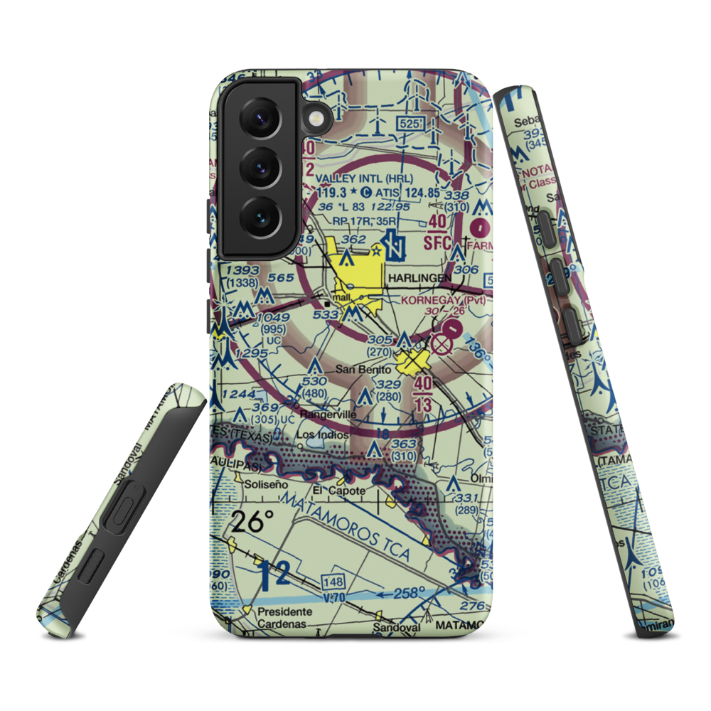 Farmer's Co-Op Airport (US-0235) VFR Sectional Samsung Phone Case Samsung Galaxy S22 Plus model shown