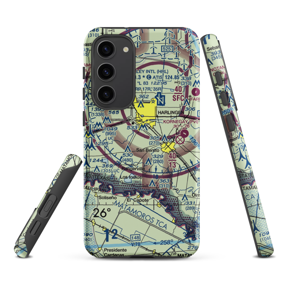Farmer's Co-Op Airport (US-0235) VFR Sectional Samsung Phone Case Samsung Galaxy S23 Plus model shown