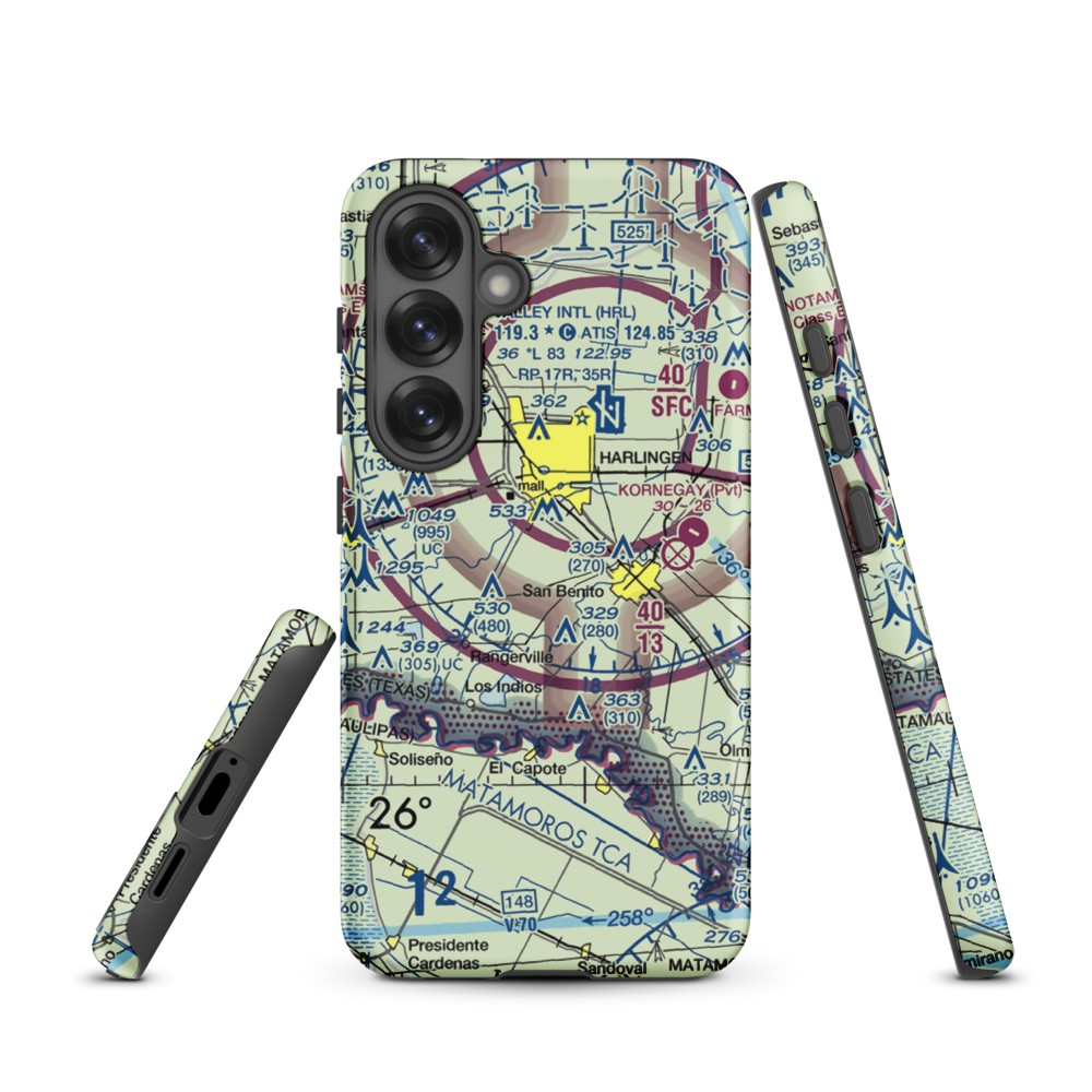 Farmer's Co-Op Airport (US-0235) VFR Sectional Samsung Phone Case Samsung Galaxy S25 model shown
