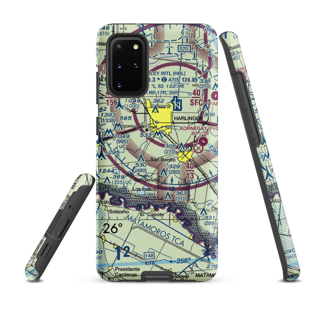Farmer's Co-Op Airport (US-0235) VFR Sectional Samsung Phone Case Samsung Galaxy S20 Plus model shown