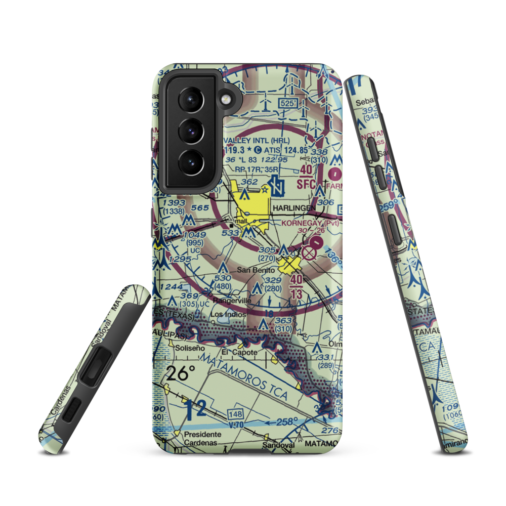 Farmer's Co-Op Airport (US-0235) VFR Sectional Samsung Phone Case Samsung Galaxy S21 model shown