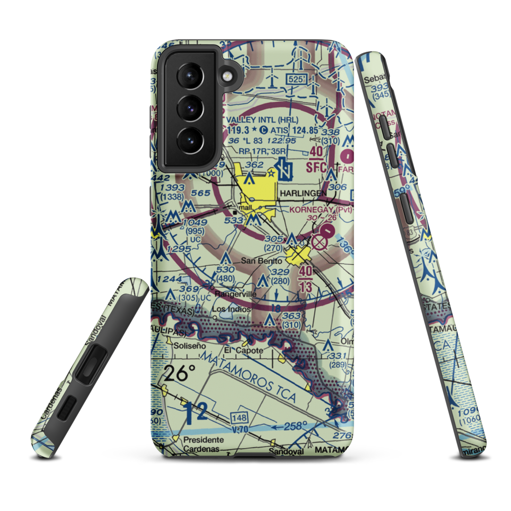 Farmer's Co-Op Airport (US-0235) VFR Sectional Samsung Phone Case Samsung Galaxy S21 FE model shown