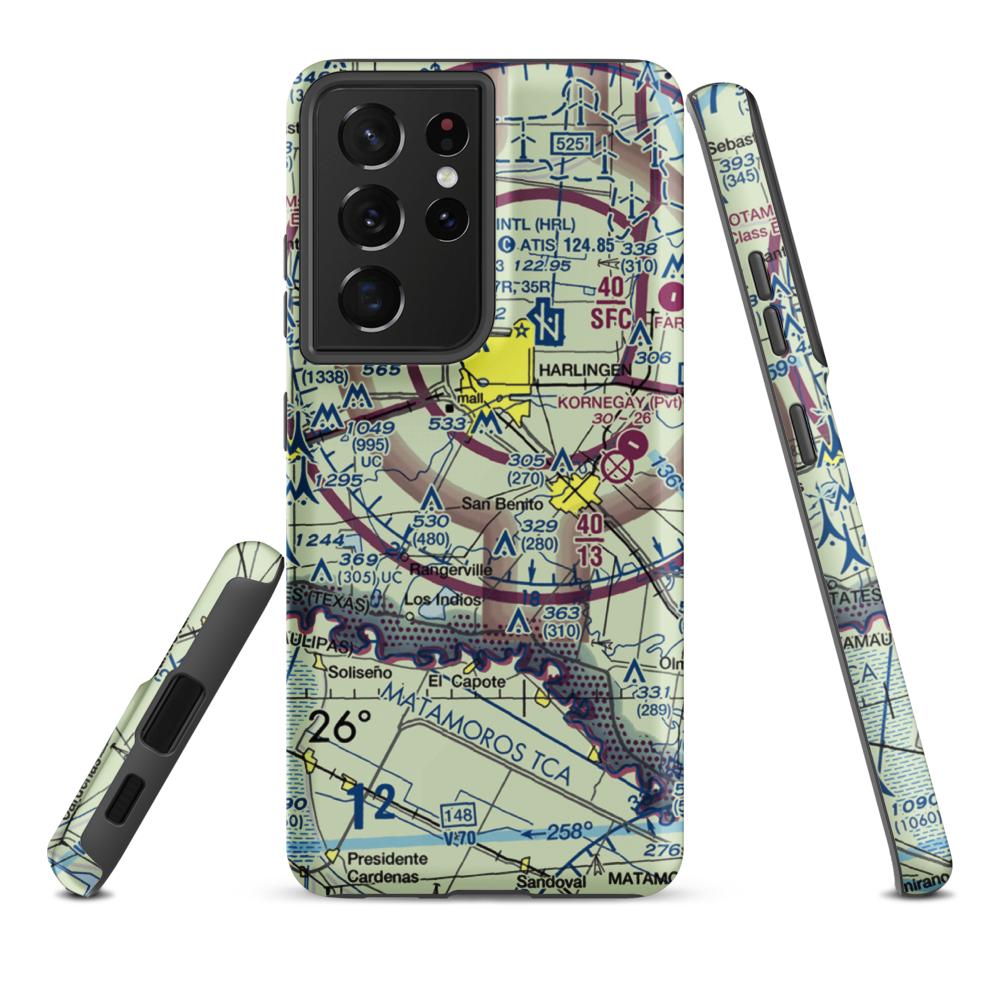 Farmer's Co-Op Airport (US-0235) VFR Sectional Samsung Phone Case Samsung Galaxy S21 Plus model shown