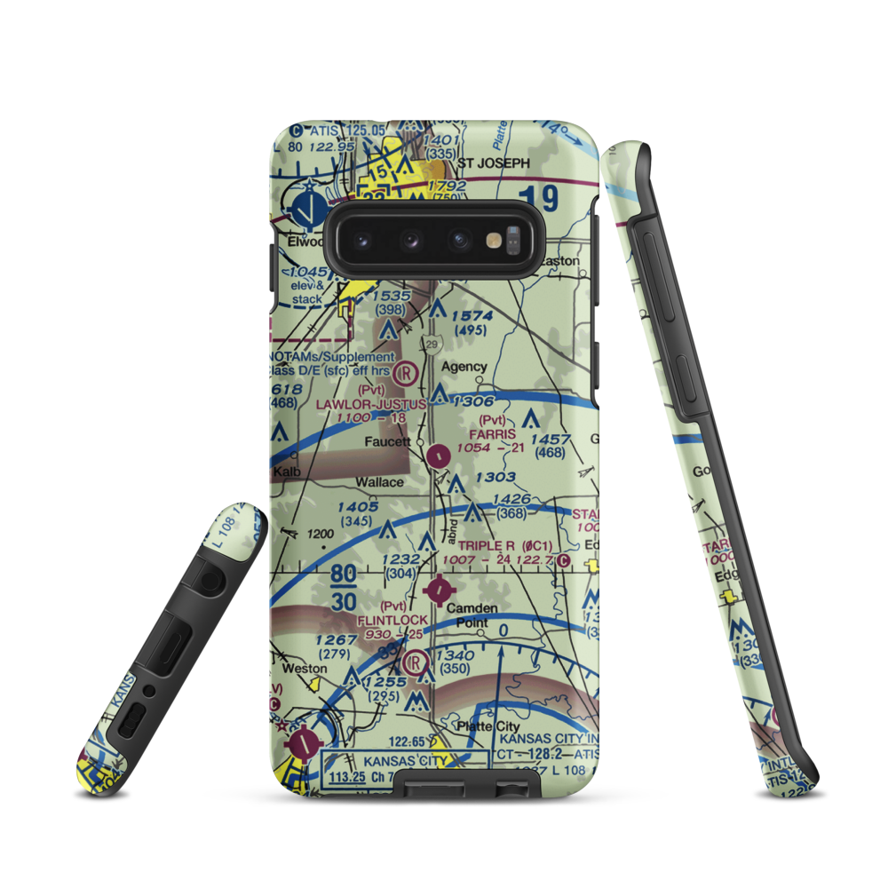 Farris Strip (61MU) VFR Sectional Samsung Phone Case Samsung Galaxy S10 model shown