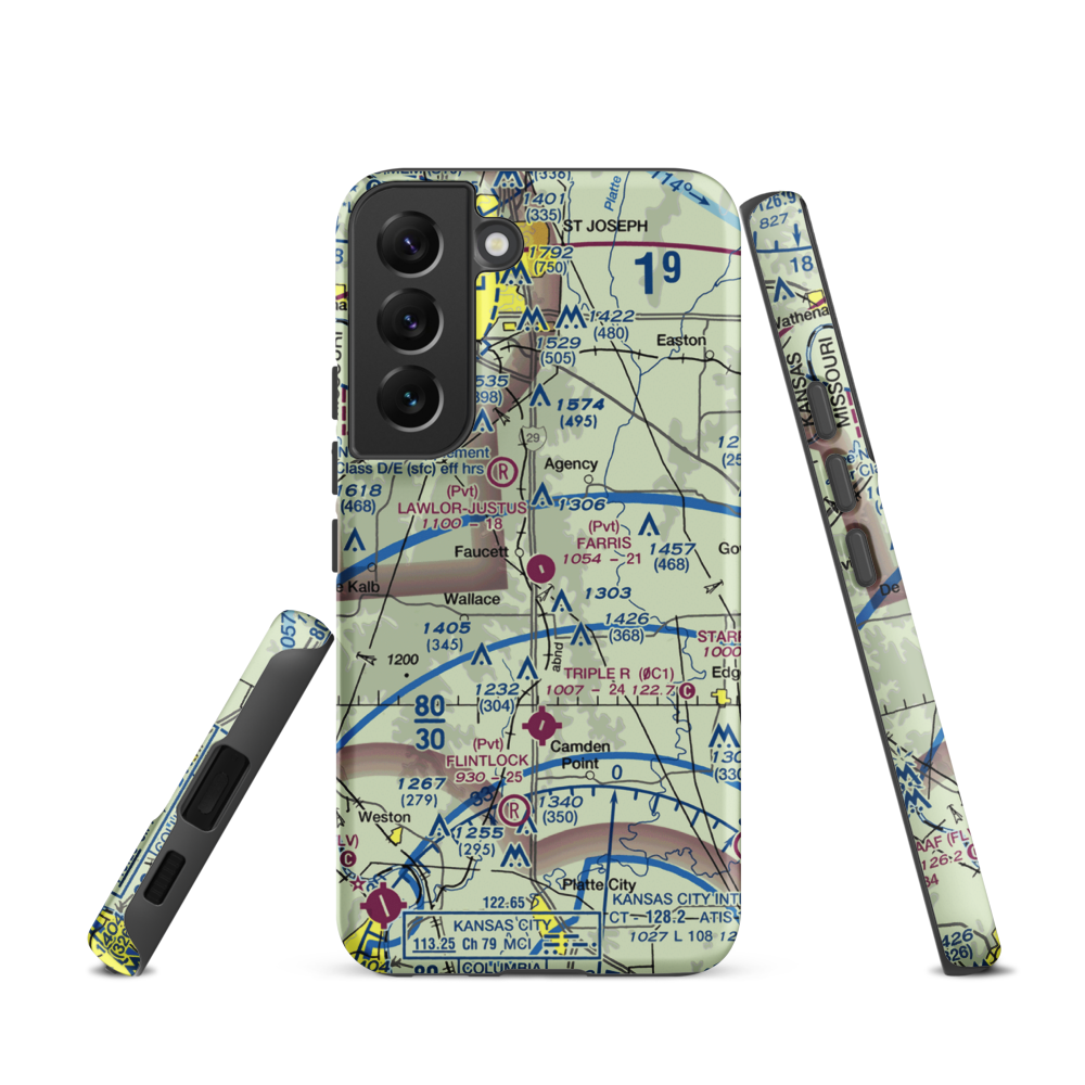 Farris Strip (61MU) VFR Sectional Samsung Phone Case Samsung Galaxy S22 model shown