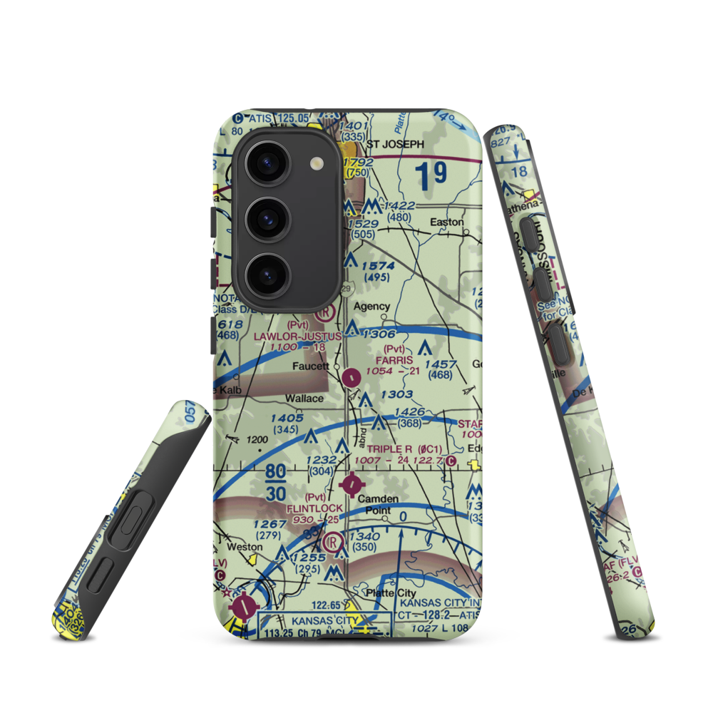 Farris Strip (61MU) VFR Sectional Samsung Phone Case Samsung Galaxy S23 model shown