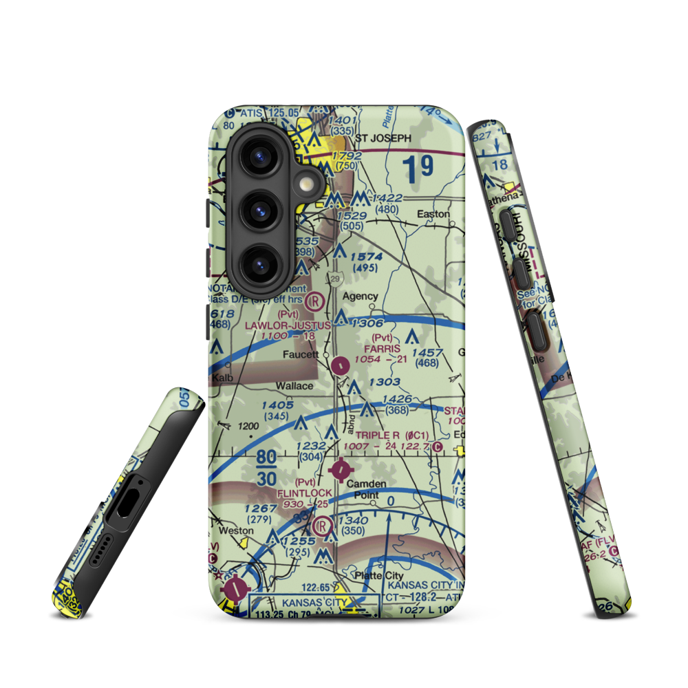 Farris Strip (61MU) VFR Sectional Samsung Phone Case Samsung Galaxy S24 model shown