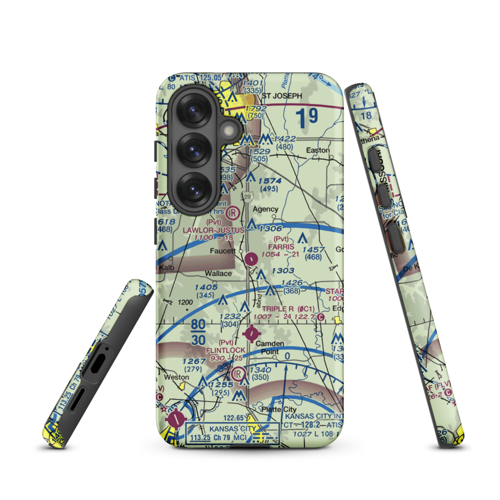 Farris Strip (61MU) VFR Sectional Samsung Phone Case Samsung Galaxy S25 model shown