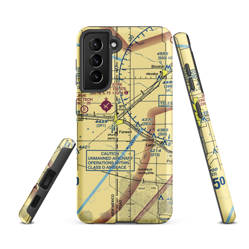 Farwell Spraying Service, Inc Airport (30XS) VFR Sectional Samsung Phone Case Samsung Galaxy S21 Ultra model shown