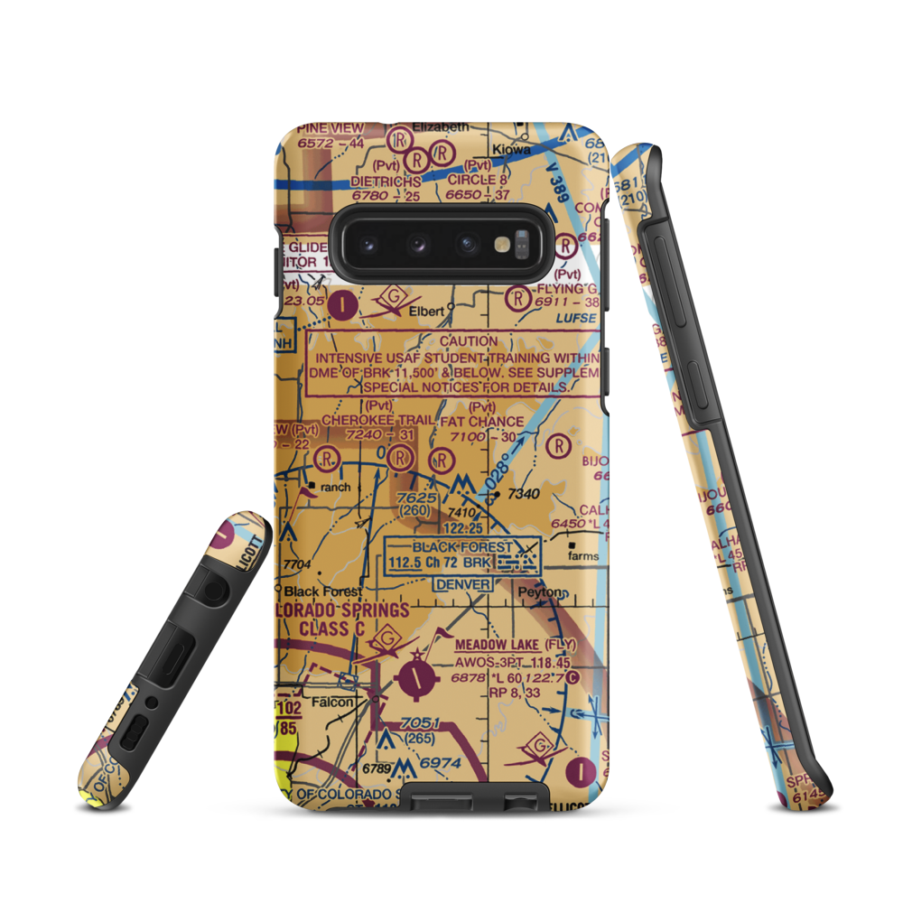 Fat Chance Airport (36CO) VFR Sectional Samsung Phone Case Samsung Galaxy S10 model shown